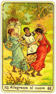 CARD OF L'ALLEGREZZA AL CUORE RIGHT AND REVERSE - READING OF THE GYPSY SIBILLE ON LOVE CAREER LUCK FOR FREE ONLINE